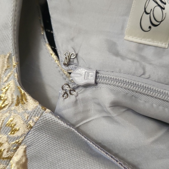 Metallic Golden Floral Dress Size 4 Formal Wedding Guest Party Prom - Picture 14 of 15